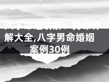 八字命理讲解：男命详解大全,八字男命婚姻案例30例