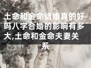 土命和金命结婚真的好吗八字合婚的影响有多大,土命和金命夫妻关系