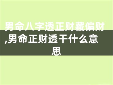 男命八字透正财藏偏财,男命正财透干什么意思