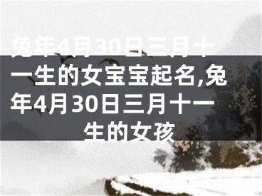 兔年4月30日三月十一生的女宝宝起名,兔年4月30日三月十一生的女孩