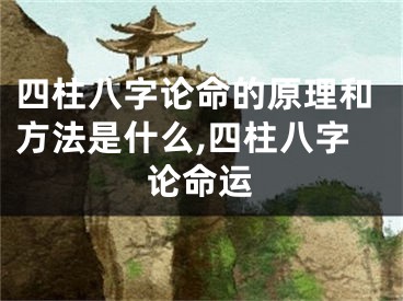 四柱八字论命的原理和方法是什么,四柱八字论命运