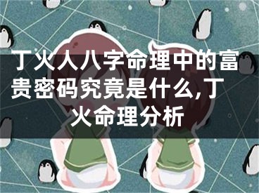 丁火人八字命理中的富贵密码究竟是什么,丁火命理分析