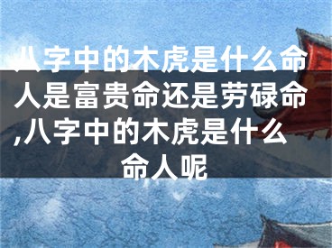 八字中的木虎是什么命人是富贵命还是劳碌命,八字中的木虎是什么命人呢