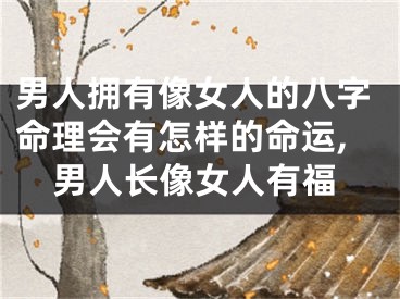 男人拥有像女人的八字命理会有怎样的命运,男人长像女人有福