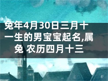 兔年4月30日三月十一生的男宝宝起名,属兔 农历四月十三