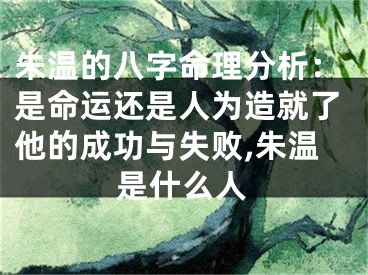 朱温的八字命理分析：是命运还是人为造就了他的成功与失败,朱温是什么人