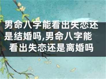 男命八字能看出失恋还是结婚吗,男命八字能看出失恋还是离婚吗