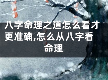 八字命理之道怎么看才更准确,怎么从八字看命理