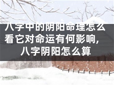 八字中的阴阳命理怎么看它对命运有何影响,八字阴阳怎么算