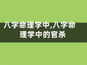 八字命理学中,八字命理学中的官杀