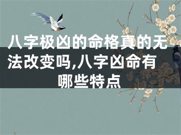 八字极凶的命格真的无法改变吗,八字凶命有哪些特点