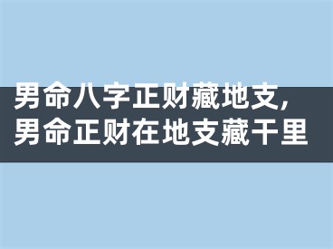 男命八字正财藏地支,男命正财在地支藏干里